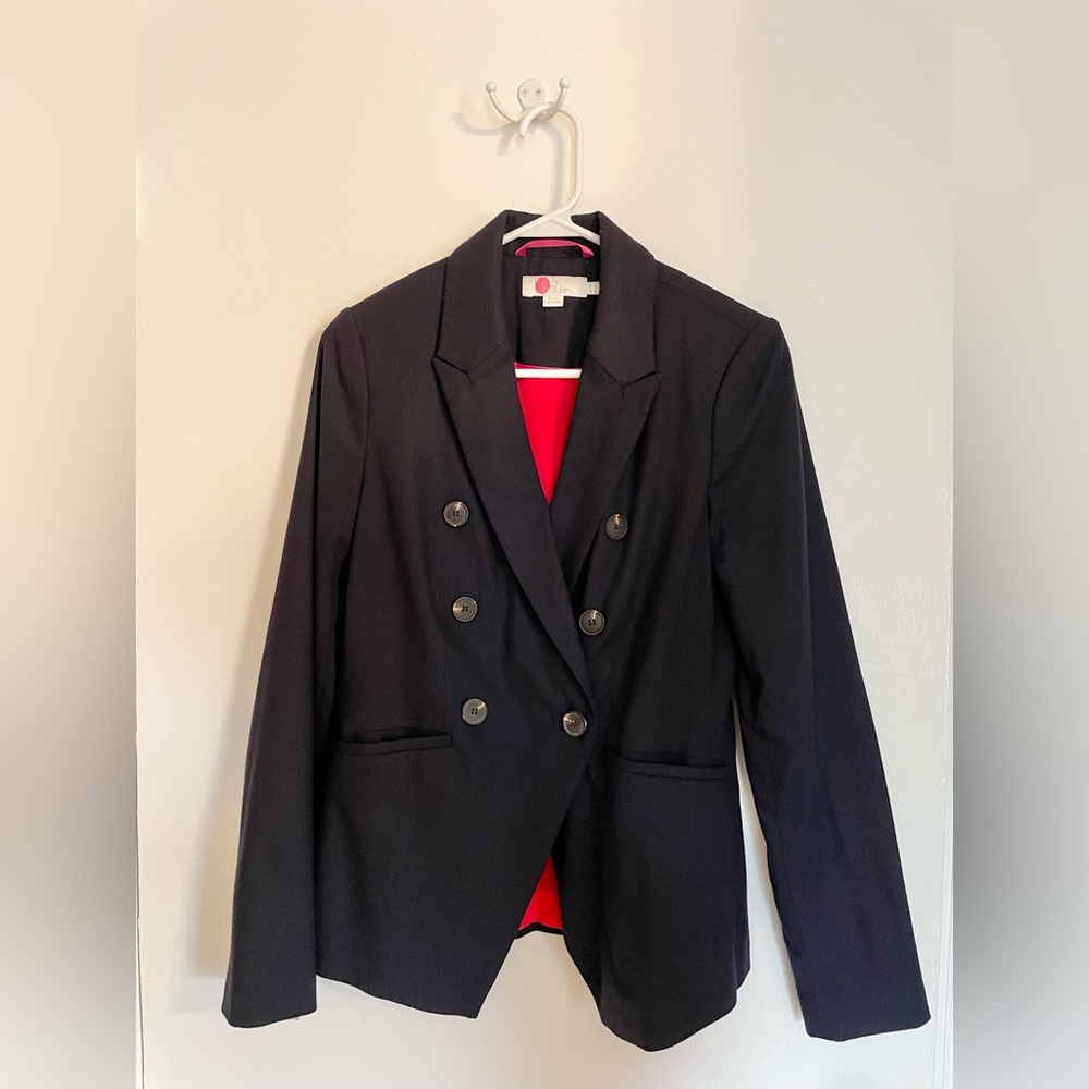 EUC Navy Addlestone Tweed Double-Breasted Boden Blazer
